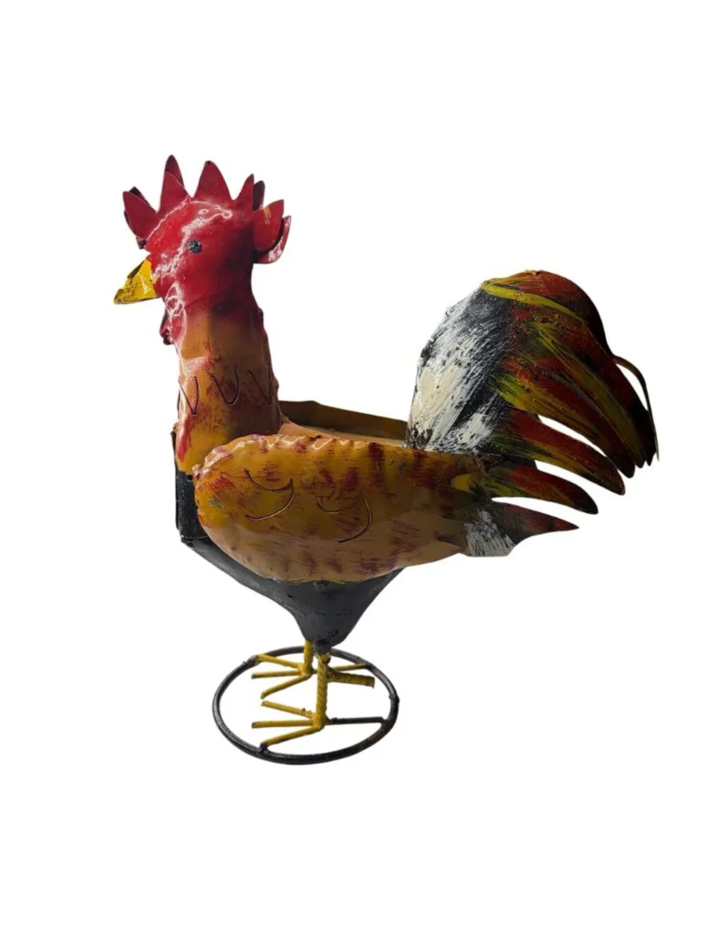 Vintage Metal Rooster Figurine Rustic Farmhouse Country Kitchen Decor